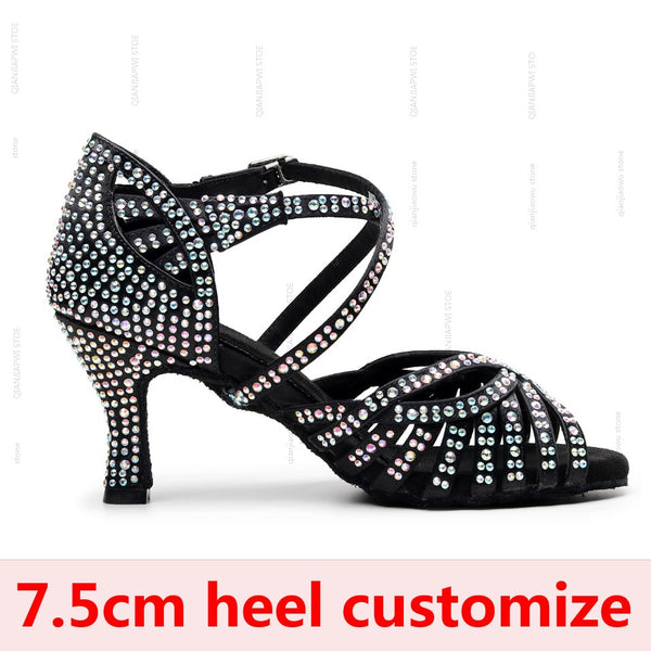 Latin Czech Rhinestones Dance Shoes - 5cm/6cm/7.5cm/8,5cm heel