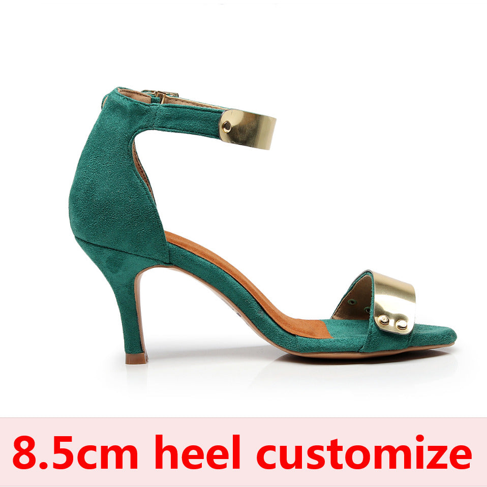 Patent Leather Dance Shoes-Green 8.5cm heel