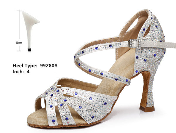 Rhinestone Latin Dance Shoes - 6cm/7.5cm/8,5cm/9cm/10cm heel