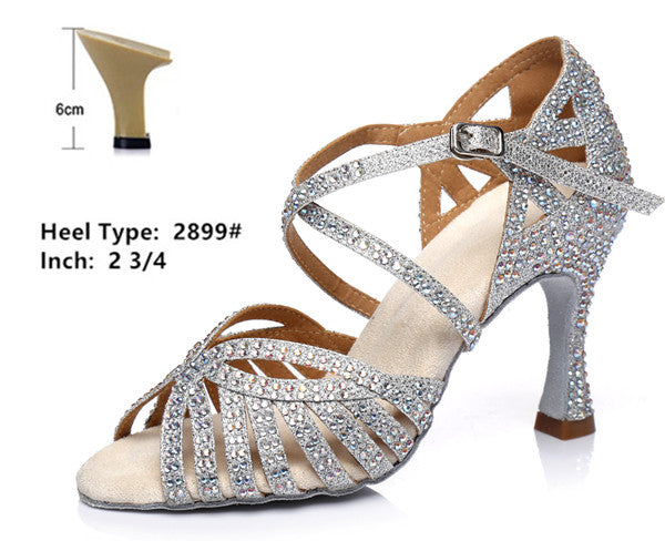 Latin Dance Shoes with Rhinestones L397- 6cm/7.5cm/8,5cm/9cm/10cm heel