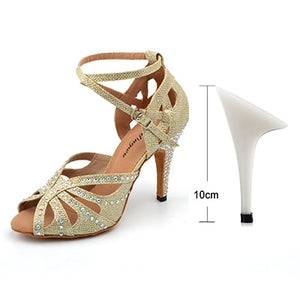 Rhinestone Latin Dance Shoes - 6cm/7.5cm/8,5cm/10cm heel