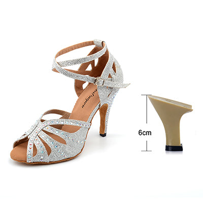 Rhinestone Latin Dance Shoes - 6cm/7.5cm/8,5cm/10cm heel