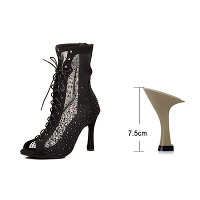Rhinestone Suede Dance Shoes - 6cm/7.5cm/8,5cm/9cm/10cm heel