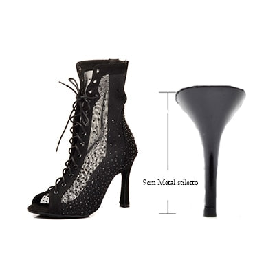 Rhinestone Suede Dance Shoes - 6cm/7.5cm/8,5cm/9cm/10cm heel