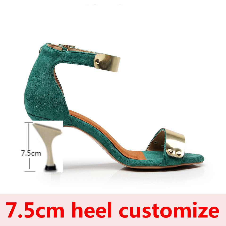 Patent Leather Dance Shoes-Green 7.5cm heel