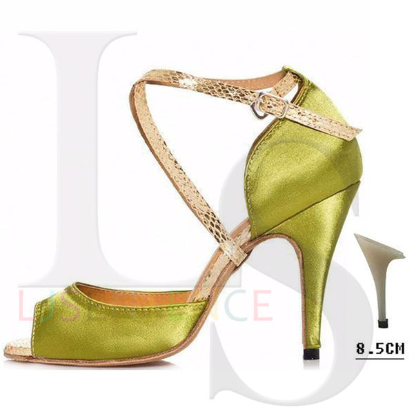 Satin Latin Dance Shoes - 4.5cm/5cm/7cm/8cm/9cm/10cm heel