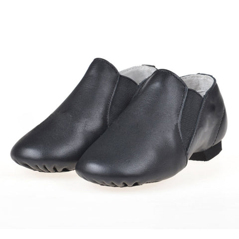 Jazz Shoes - Leather Split Sole Slip On (Black) #75