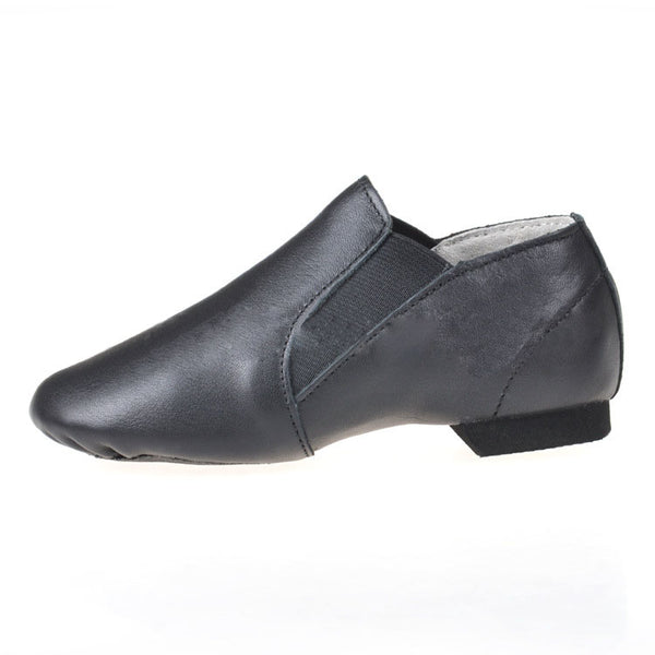 Jazz Shoes - Leather Split Sole Slip On (Black) #75