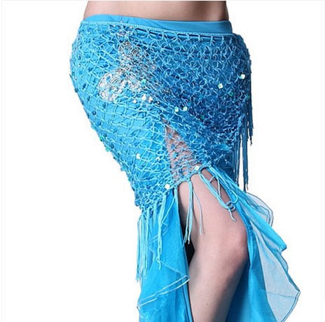 Belly dance costumes sequins  hip scarf