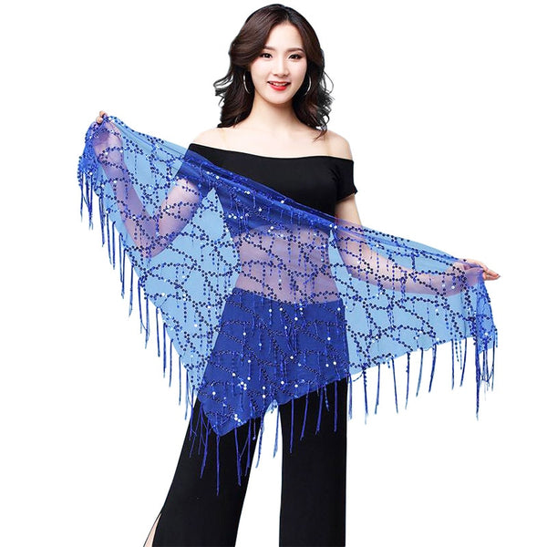 Belly dance costumes sequins tassel hip scarf