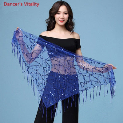 Belly dance costumes sequins tassel hip scarf