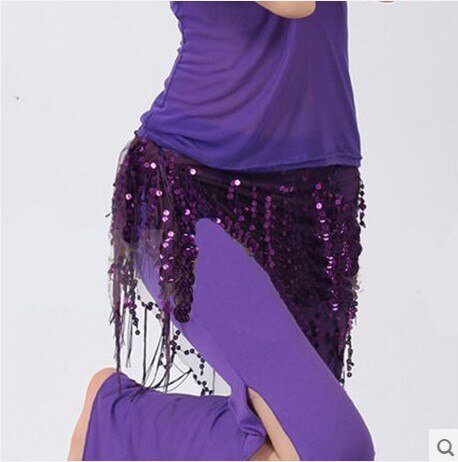 Belly dance costumes sequins tassel hip scarf