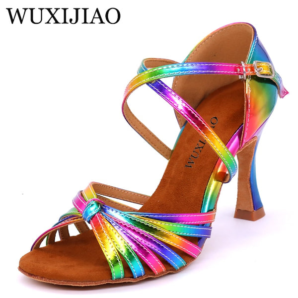 Latin Dance Shoes Rainbow PU - 9cm